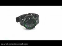 ساعت گوبو gobu کامپیوتری دوتایم مشکی سبز مردانه - 20268