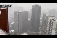 وقوع برف ناگهانی در ووهان چین