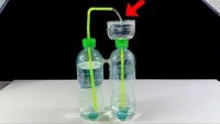 کاردستی با بطری آب دور ریختنی :: فواره اتوماتیک بدون برق