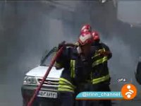 آتش گرفتن خودروی پراید در ورامین