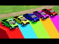 کارتون ماشین های رنگی : سرسره فلزی و حمل با تریلی بزرگ