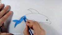 آموزش نقاشی دلفین کودکانه
