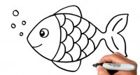 نقاشی ماهی کودکانه مرحله به مرحله