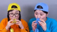 موکبانگ خوراکی طلایی و آبی  چالش غذاخوری دونا - چالش خوردن , چالش غذایی