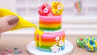 آشپزی مینیاتوری طولانی 2 ساعته  کیک پزی با تزیین قشنگ