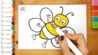 آموزش نقاشی زنبور - آموزش نقاشی کودکان - چگونه زنبور بکشیم -نقاشی کودک فالو=فالو