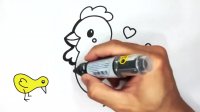 آموزش نقاشی کودکانه _ نقاشی بسیار زیبای مرغ