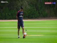 تمرینات تیم آرسنال با لحظات خنده‌دار از اوبامیانگ