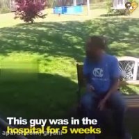 دیدار صاحب سگ بعد از 5 هفته از بیمارستان