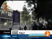 اجتماع آواره های اخراج شده از محل اسکان در میدان مرکزی رم