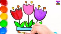 اموزش نقاشی و رنگ امیزی گل لاله برای کودکان