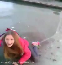 حادثه عجیب و خطرناک برای دختر بیچاره!