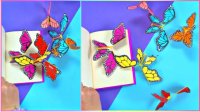 ترفند و خلاقیت : ساخت پروانه های متحرک با کاغذ رنگی