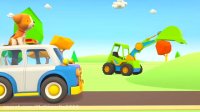 کارتون ماشین سنگین کودکانه _ جرثقیل و بیل مکانیکی