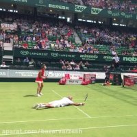 بازی نمایشی منصور بهرامی نابغه محبوب ایرانی تنیس