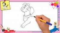 آموزش نقاشی سگ کودکانه کارتونی