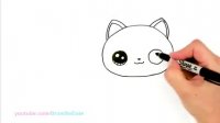 نقاشی گربه کودکانه به روش ساده