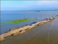 عمق فاجعه و ورودسیل آب به شهر گمیشان را از آسمان این شهر ببینید...در دهم فروردین 98