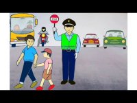 نقاشی مامور راهنمایی رانندگی کودکانه