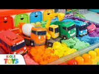 برنامه کودک ماشین ها : رنگ آمیزی اتوبوس های کوچولو با شن های رنگی