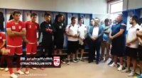 حضور مالک باشگاه تراکتورسازی در رختکن تیم پیش از بازی
