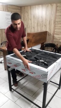 فیلم تولیدکننده اجاق گاز صنعتی مدل 4 شعله رستورانی برند (بازار طلایی)