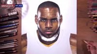 طراحی چهره از لبرون جیمز ستاره NBA