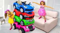 ماشین بازی کودکانه با ساشا و خواهر دوقلو : ماشین های جادویی