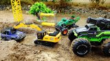 ماشین بازی کودکانه پسرانه - عملیات خاک برداری - کمک به ماشین داخل گودال