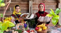 آشپزی در طبیعت ایران :: غذای مخصوص آخر سال با مرغ و ماهی  شکم پر