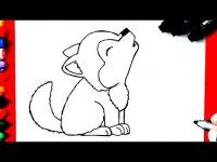 نقاشی گرگ کودکانه آسان و بامزه