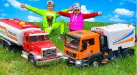 فیلم ماشین بازی جدید پسرانه با الکس :: تراکتور کامیون و ماشین سوخت اسباب بازی