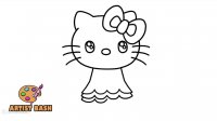 آموزش نقاشی Hello Kitty - آموزش نقاشی کودکان