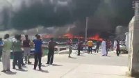 آتش‌سوزی در اسکله صیادی کنگان بوشهر
