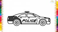 آموزش نقاشی و رنگ آمیزی ماشین پلیس برای کودکان و علاقمندان.