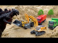 فیلم ماشین بازی کودکانه جدید : بیل مکانیکی تراکتور ماشین آشغالی و پلیس : ماجرای دایناسور خشمگین