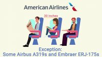 فاصله صندلی های در خطوط هواپیمایی آمریکا