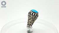 انگشتر نقره مردانه فیروزه نیشابور تاج اشکی کد R09