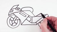 آموزش نقاشی موتور سیکلت کودکانه