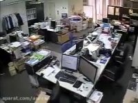 تصاویر دوربین مدار بسته از مقاومت ساختمان برابر زلزله در ژاپن