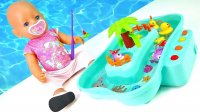 برنامه کودک نی نی آنابل : بازی ماهیگیری : آب بازی نی نی ها در استخر