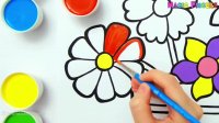 آموزش نقاشی کودکان - نقاشی زیبا - کلیپ نقاشی - نقاشی هنری گل های زیبا