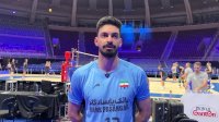 صحبت‌های محمد ولی‌زاده مدافع میانی تیم ملی والیبال ایران پس از تمرین توپی در سالن اصلی مسابقات
