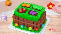 کلیپ طولانی آشپزی با وسایل مینیاتوری : کیک با تزیین مزرعه