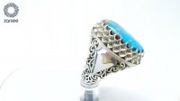 انگشتر فیروزه اصل نیشابور مردانه رکاب دست ساز فاخر کد R40