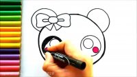 آموزش نقاشی حیوانات | نقاشی کودکانه زیبا | نقاشی پاندا با پاپیون خوشگل