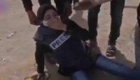 لحظه بیهوش شدن خبرنگار زن در حملات صهیونیست‌ها به فلسطینی ها