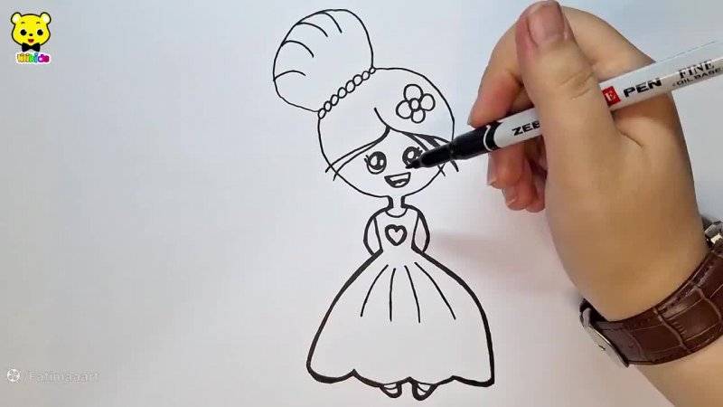 آموزش نقاشی پرنسس زیبا نقاشی دختر نقاشی دخترانه نقاشی روز دختر