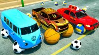 کارتون ماشینها ماشین بازی کودکانه :: تعویض چرخ های ماشین با توپ فوتبال