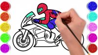 آموزش نقاشی کودکان موتور سیکلت